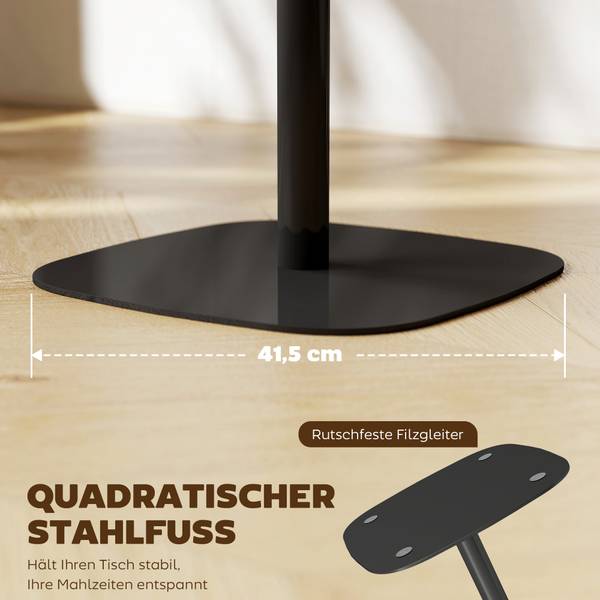 Esstisch 83A-386V81ND Braun - Stahl - 60 x 75 x 60 cm