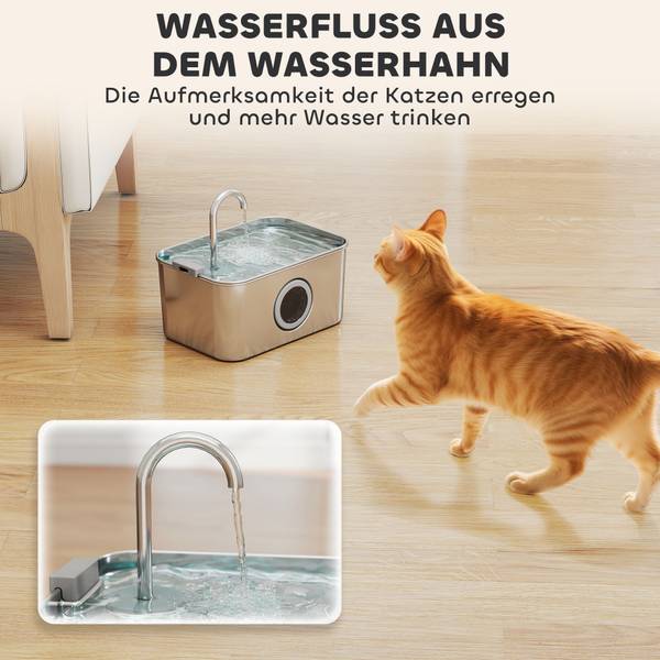 Katzenbrunnen D08-072V90SR Silber - Metall - 16 x 20 x 23 cm