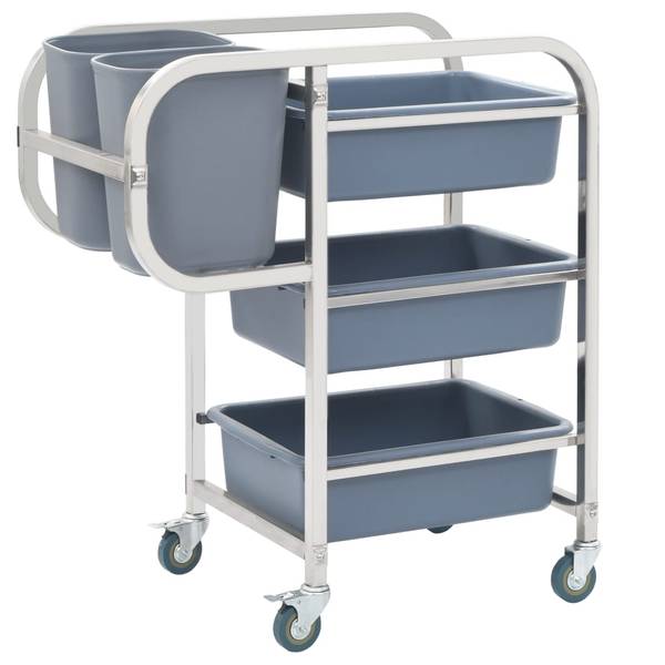 Servierwagen XT3484 Silber - Metall - 44 x 93 x 82 cm
