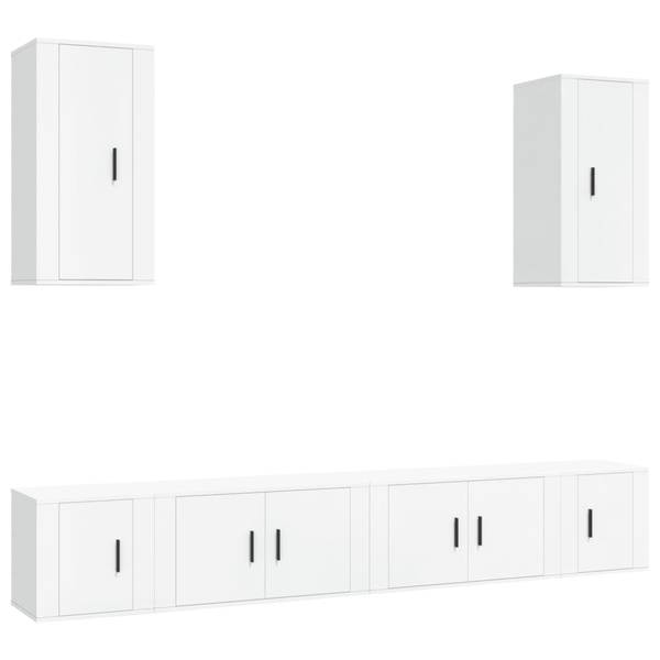 TV-Schrank 6er Set D427 Weiß - Holz teilmassiv - 35 x 40 x 80 cm