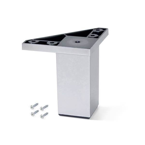 Möbelfuß Alumix 4er-Set Silber - Metall - 4 x 8 x 8 cm