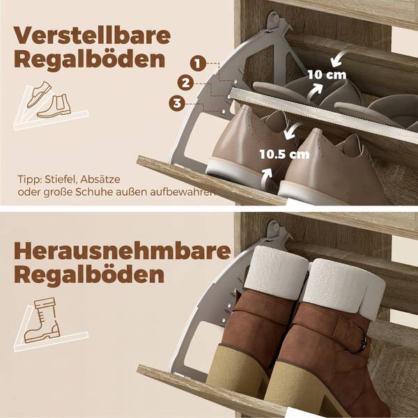 Schuhschrank 837-818V90AK Braun - Eisen - 25 x 124 x 80 cm