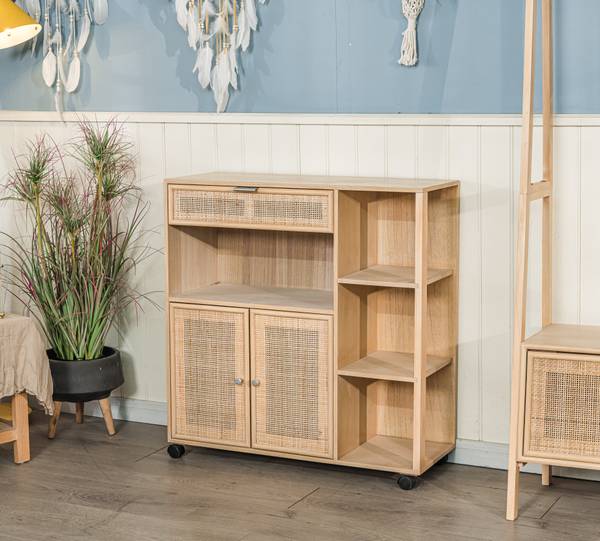 Servierwagen OULU Braun - Massivholz - 78 x 79 x 28 cm