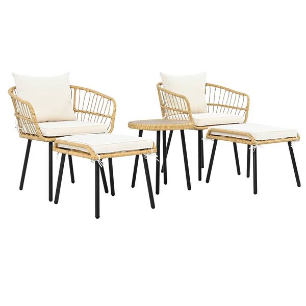 Gartensitzgruppen Peaksilver 5er-Set Braun - Textil
