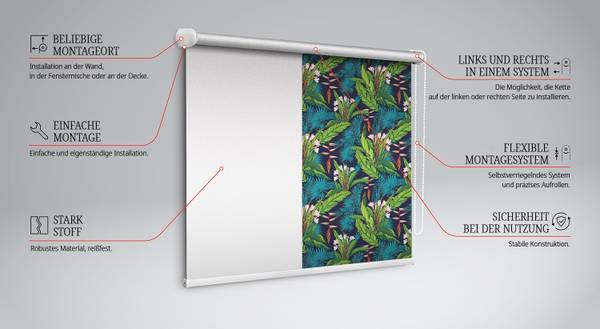 Verdunkelungsrollo EXOTA 60 x 140 cm