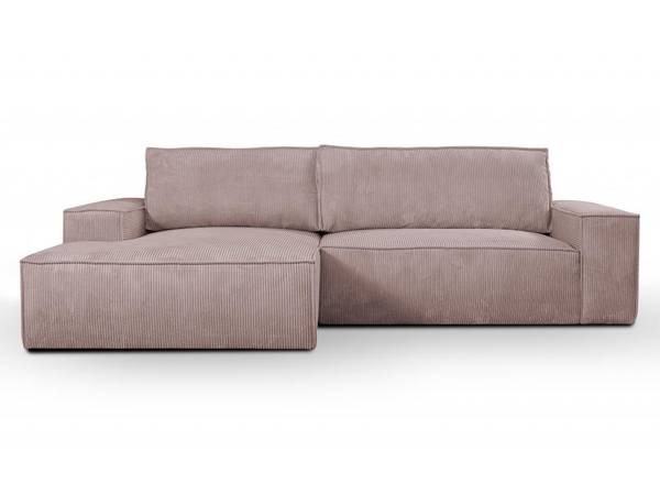 Canapé convertible AMELIA Mauve - Angle à gauche (vu de face)