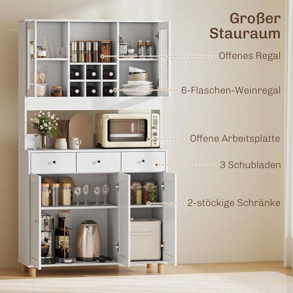 Küchenschrank 83A-397V90WT Weiß - Holzwerkstoff - 40 x 180 x 100 cm