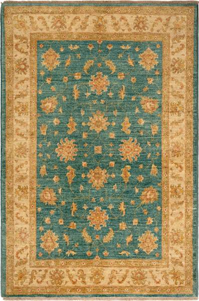 Tapis Ziegler LII Bleu - Laine - 123 x 1 x 187 cm