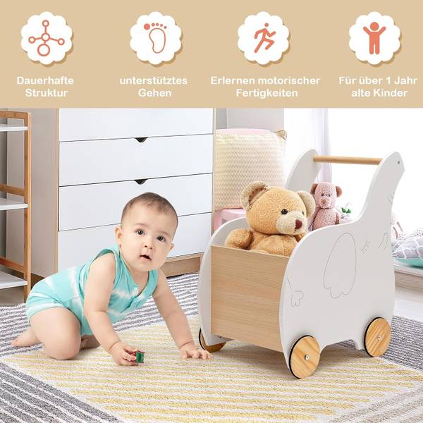 Lauflernwagen TP10081 Weiß - Holzwerkstoff - 48 x 56 x 32 cm