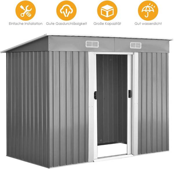 Gereedschapsschuur SF5638SD+NL grijs - metaal - 131 x 181 x 238 cm