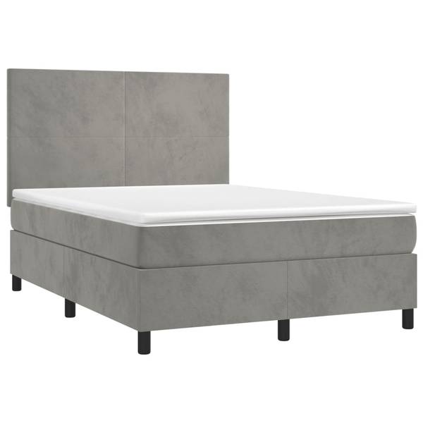 Boxspringbett 3017294-15 Hellgrau - 144 x 203 cm