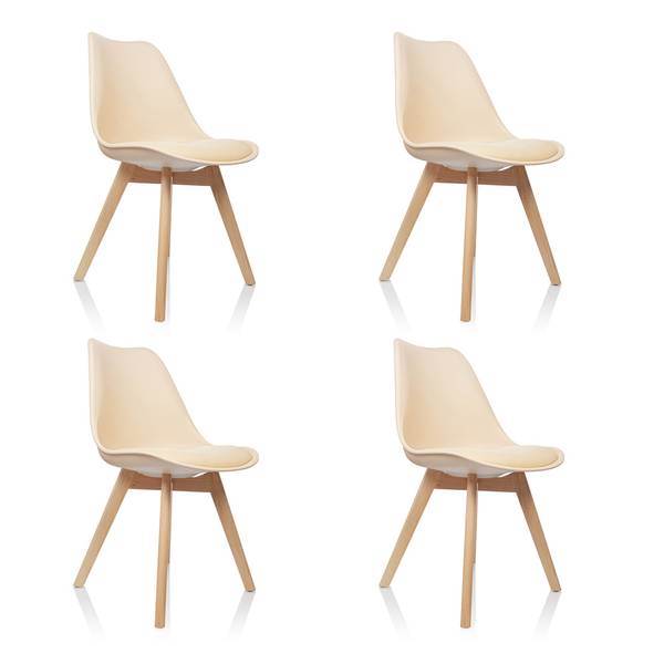 Schalenstuhl SCANDI 4 4er Set Beige