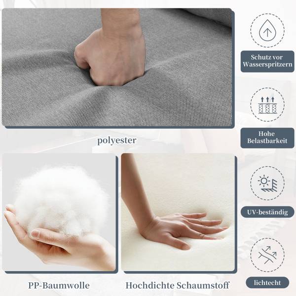 Ensemble de quatre pièces de jardin Gris - Matière plastique - 120 x 74 x 74 cm