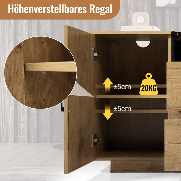 Sideboard Renewabl Braun - Holzwerkstoff - 140 x 70 x 40 cm