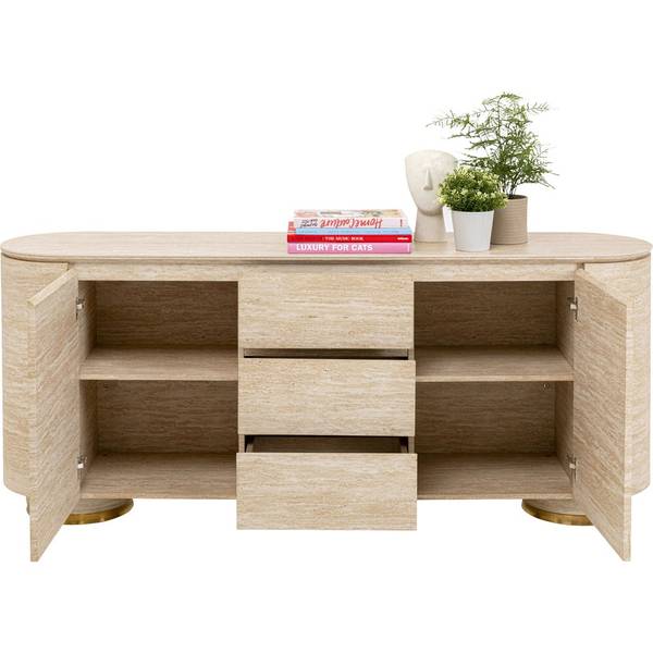 Sideboard Linnea Beige - Stahl - 180 x 78 x 42 cm
