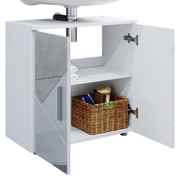Meuble sous vasque simple Irma 39623 Blanc - Bois manufacturé - 60 x 59 x 30 cm