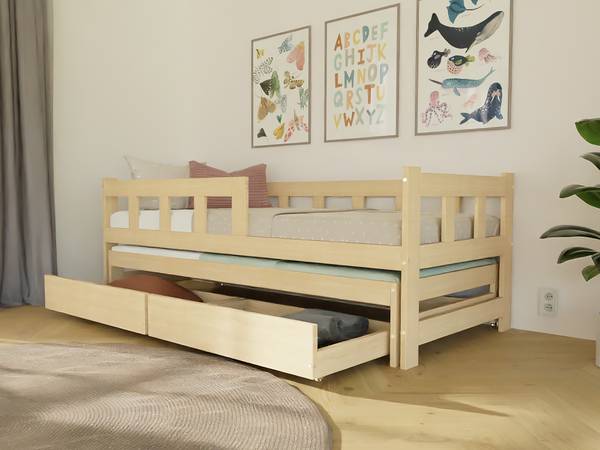 Bett 3in1 FENCE 6 Holz - Lackiert