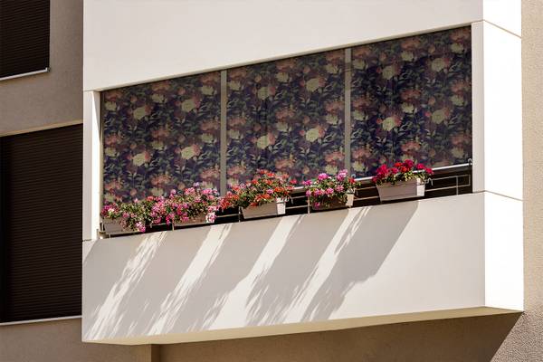 Außenrollo Flora Tenebrae Grün - Textil - 40 x 180 x 1 cm