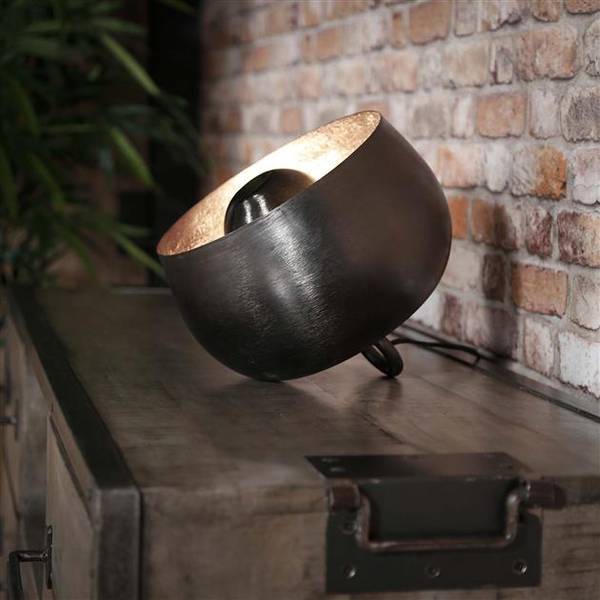 Tischleuchte Basket M Schwarz - Metall - 28 x 26 x 28 cm