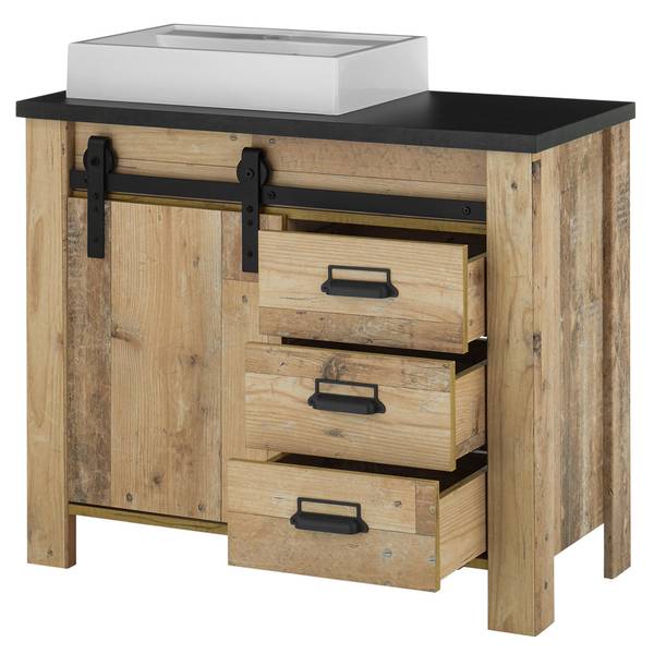 Badmöbel-Set SHELTON-61-153 3er-Set Braun - Holzwerkstoff - 166 x 210 x 43 cm