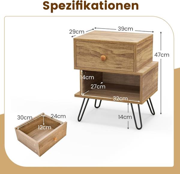 Nachttische TG32163(2er-Set) Braun
