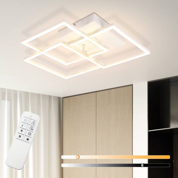 LED Deckenleuchte Maloney Weiß - Metall - 40 x 9 x 40 cm
