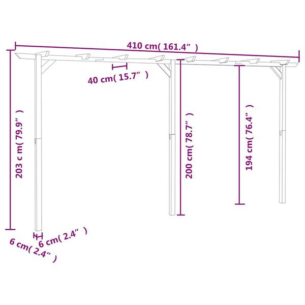 Pergola 3000790 Profondeur : 400 cm