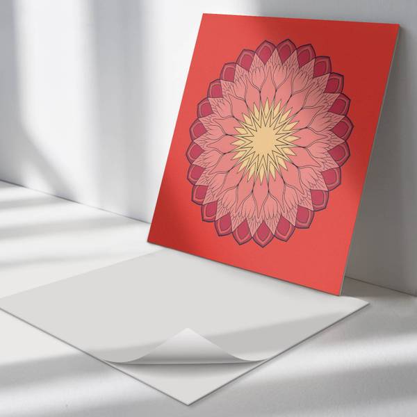 Fliesen Mandala Blütentanz 4er Set 50 x 50 cm