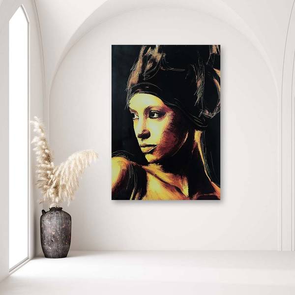 Wandbild frau, die in die ferne blickt 70 x 100 cm