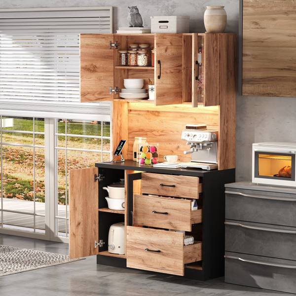 Buffetschrank GLOWNatur Ⅵ Braun - Holzwerkstoff - 105 x 180 x 40 cm