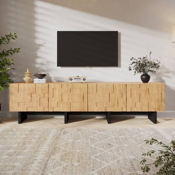 Wohnzimmermöbel Set Eurynom Ⅲ（2-tlg） Braun - Holzwerkstoff