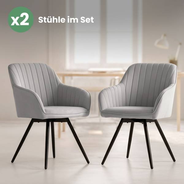 CHAISE TURNO Lot de 2 Gris