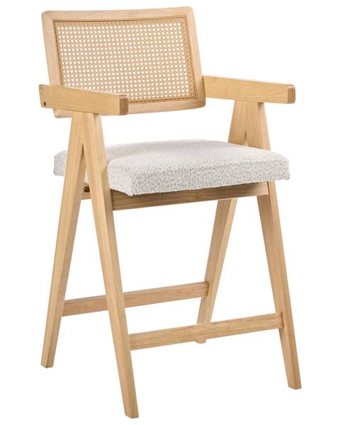 Hocker AVA 2-tlg Beige - Braun - Massivholz - 55 x 102 x 65 cm