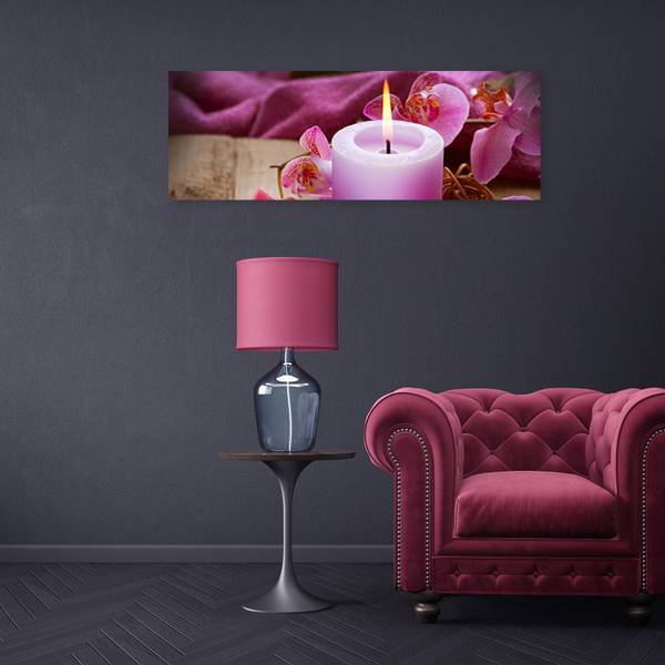 Tableau déco bougie zen spa 120 x 40 cm