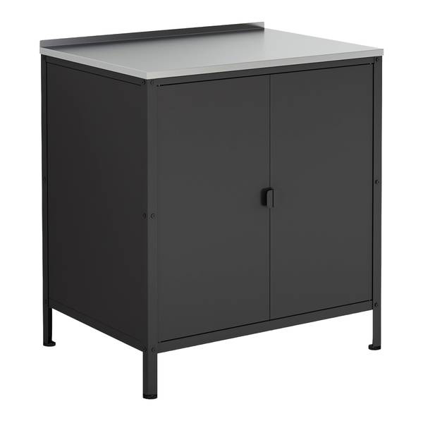Outdoor Schrank Bolognano Schwarz - Edelstahl - Stahl - 80 x 92 x 50 cm
