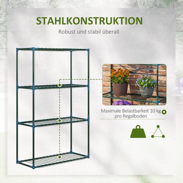 Pflanzenständer 845-617 Grün - Stahl - 27 x 110 x 70 cm