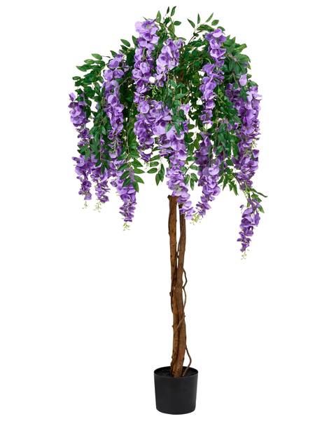 Kunstpflanze WISTERIA TREE Grün - Violett - Kunststoff - 70 x 150 x 70 cm