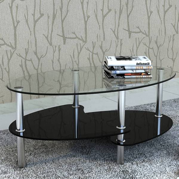Couchtisch D327 Schwarz - Glas - 45 x 43 x 90 cm