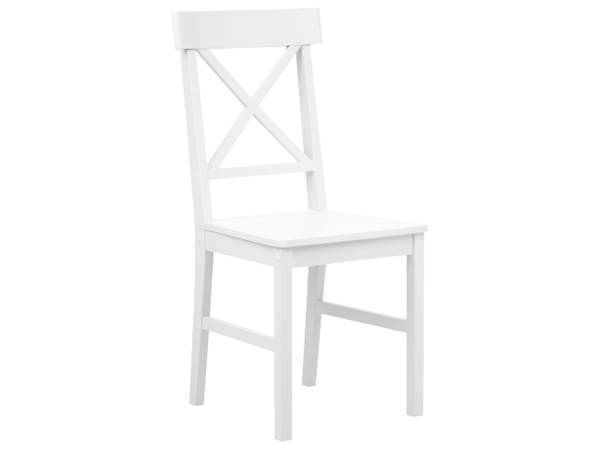 Esstischset BARLEE 5-tlg Weiß - Massivholz - 75 x 120 cm