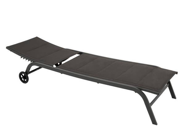 Rollenliege RIVA Grau - Webstoff - Stahl - PVC - 60 x 97 x 193 cm
