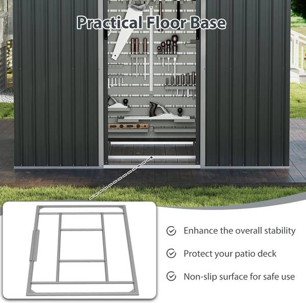 Gerätehaus SF6677SD+DE Schwarz - Metall - 171 x 196 x 235 cm