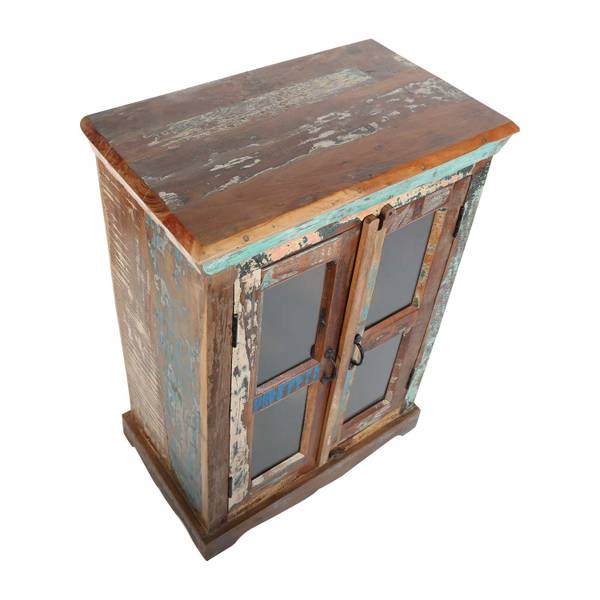 Kommode Altholz Shabby Braun - Massivholz - 67 x 97 x 41 cm