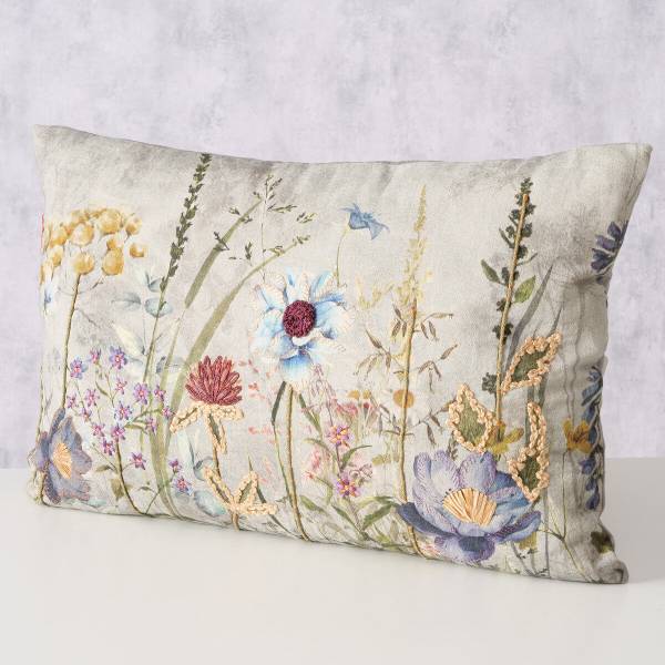 Dekokissen BLOMSTER Beige - Naturfaser - 40 x 16 x 60 cm