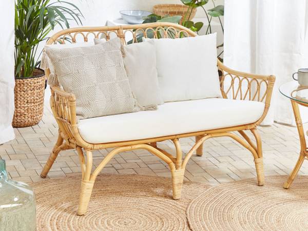Sitzgruppe SIBARI 11-tlg Braun - Weiß - Rattan - 123 x 81 x 75 cm