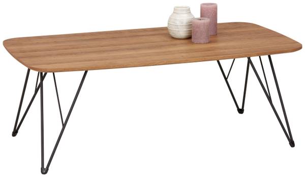 Couchtisch MELVIN Schwarz - Braun - Holzwerkstoff - Metall - 110 x 40 x 60 cm