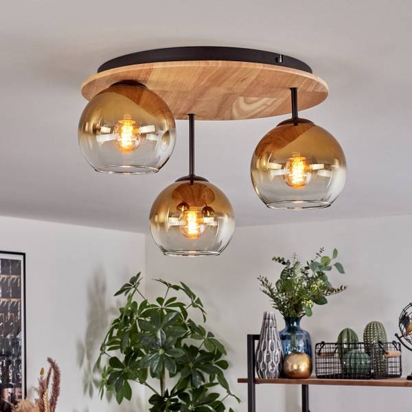 Deckenleuchte Cesaro Gold - Aluminium - Klarglas - 42 x 29 x 43 cm