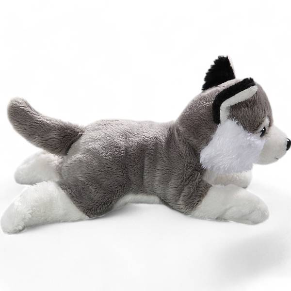 Kuscheltier Husky Grau - Kunstfell - 9 x 11 x 22 cm