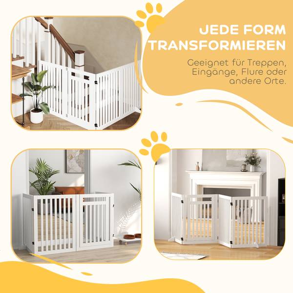 Absperrgitter Hund BB7195 Weiß - Holzwerkstoff - 68 x 12 x 94 cm