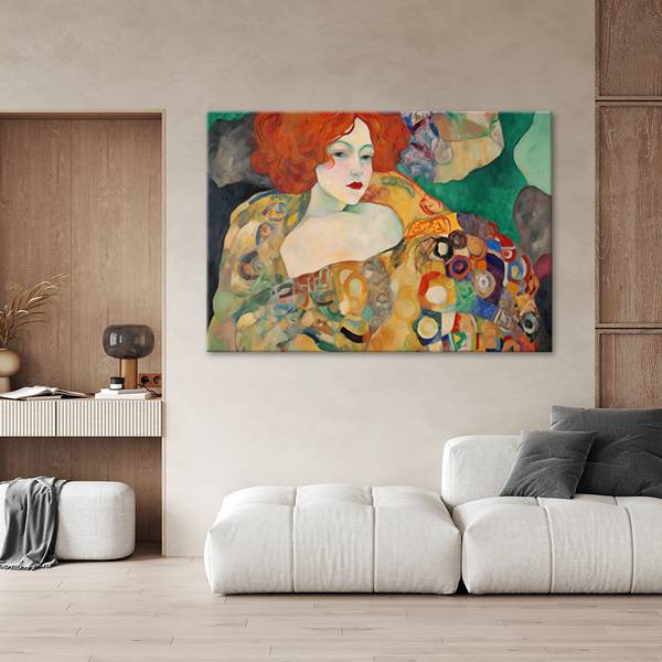 Wandbild rothaarige frau – g. klimt 100 x 70 cm