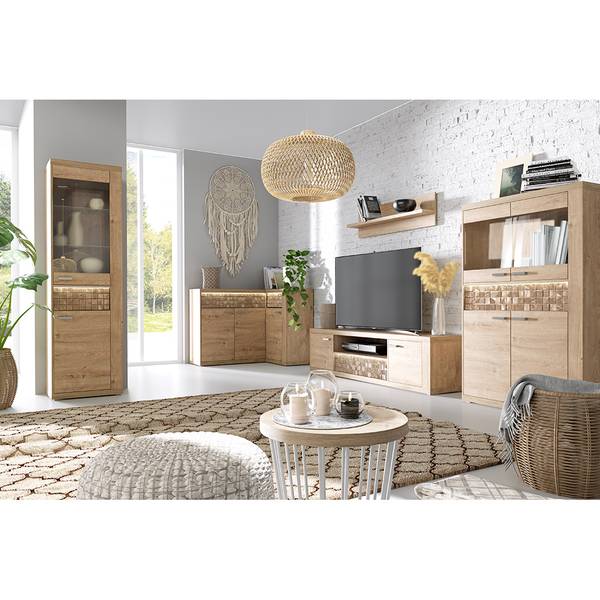Wohnzimmer-Set NUSCO-161-3 5er-Set Braun - Holzwerkstoff - 561 x 201 x 96 cm